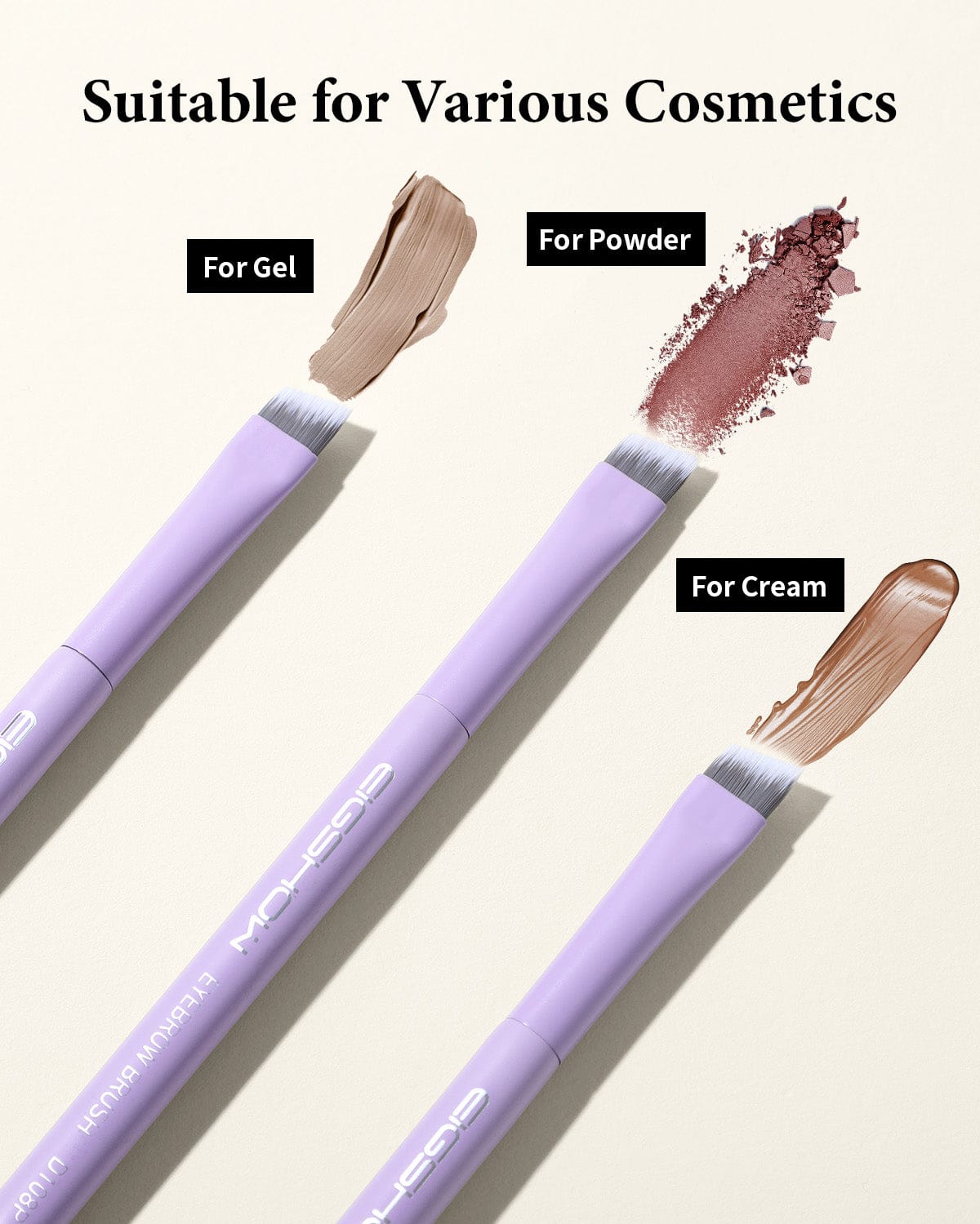 EIGSHOW Eyebrow Brush,Double Ended Angled Eyebrow Brush for Definition of Eyebrows and Eyeliner,Spiral Brush for Eyebrow or Eyelash(D108P)