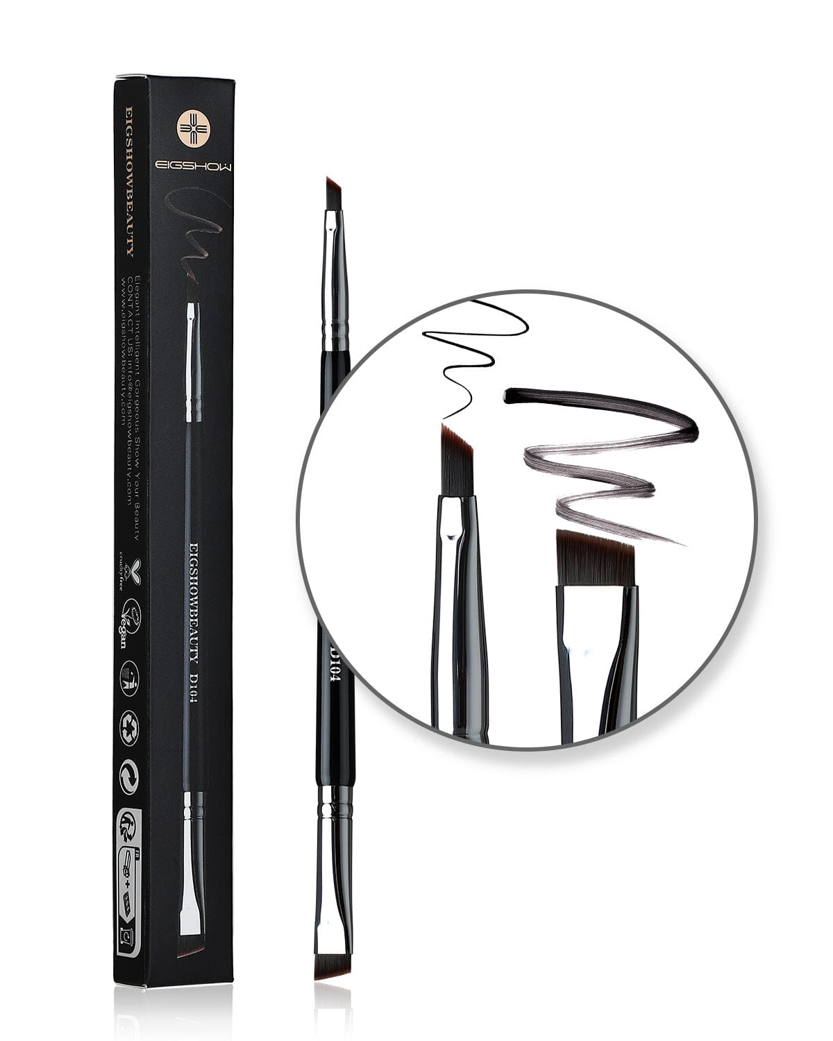 D104 - EigshowBeauty Duo Brush for Eyebrow & Eyeliner
