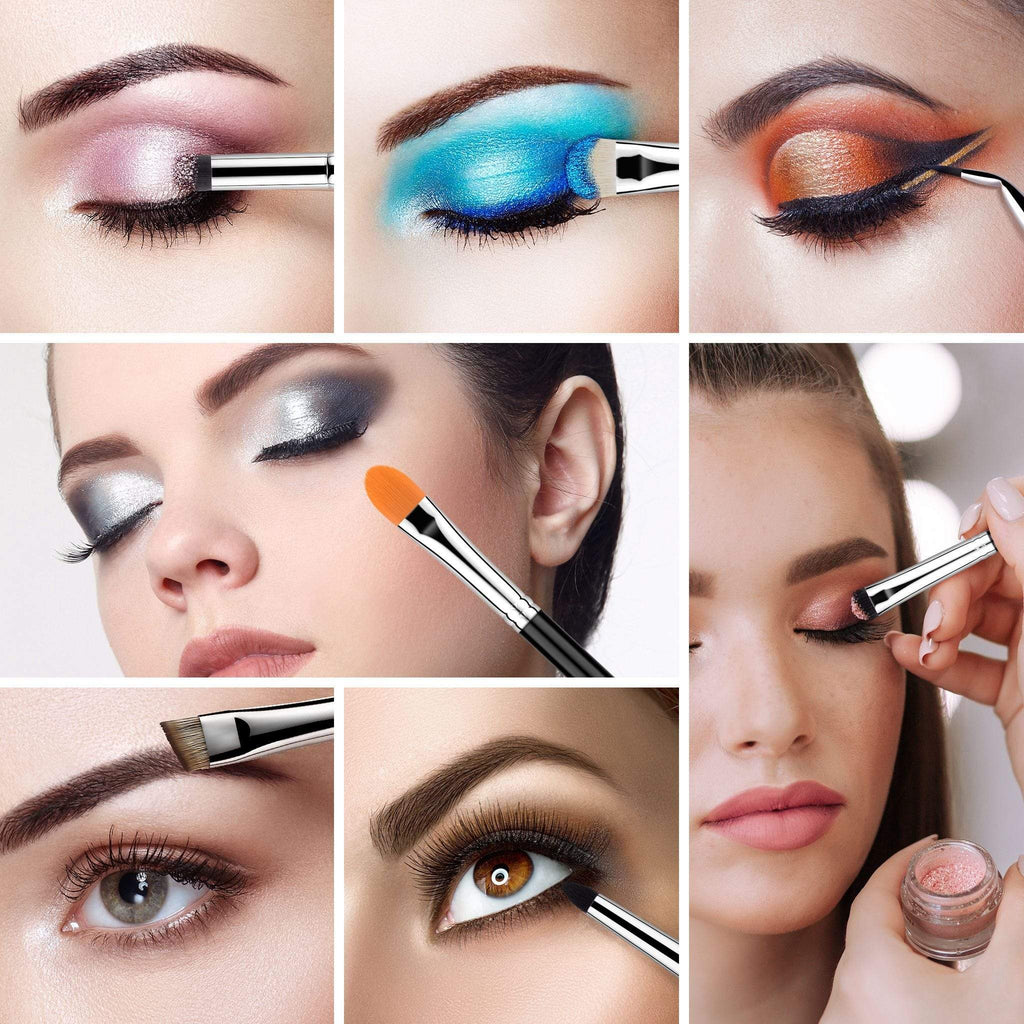 10 PCS EYE BRUSH KIT - BRIGHT SILVER