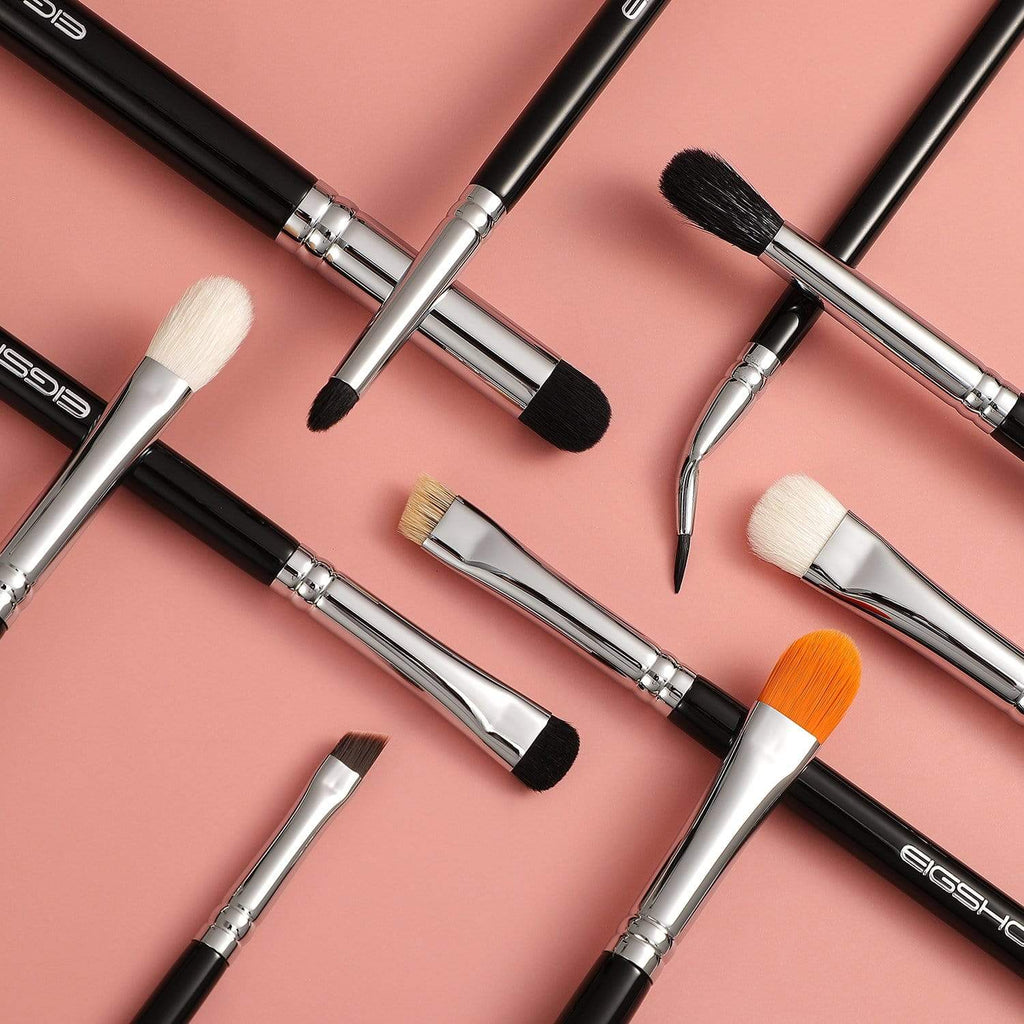 10 PCS EYE BRUSH KIT - BRIGHT SILVER