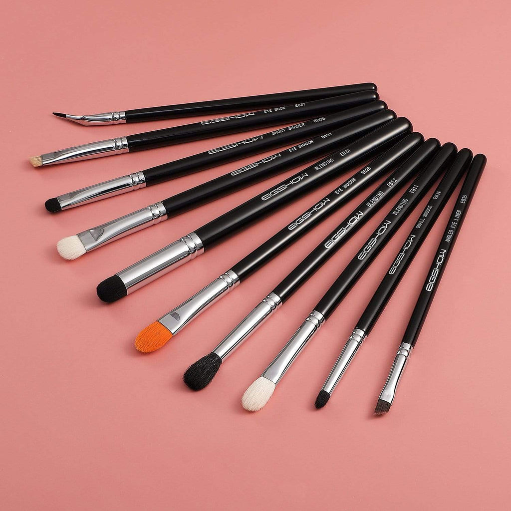 10 PCS EYE BRUSH KIT - BRIGHT SILVER