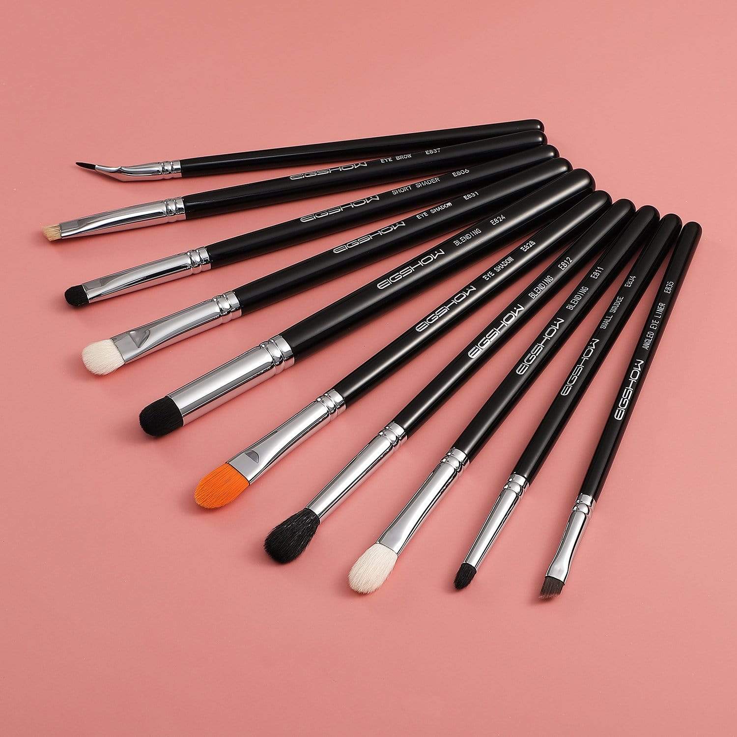10 PCS EYE BRUSH KIT - BRIGHT SILVER