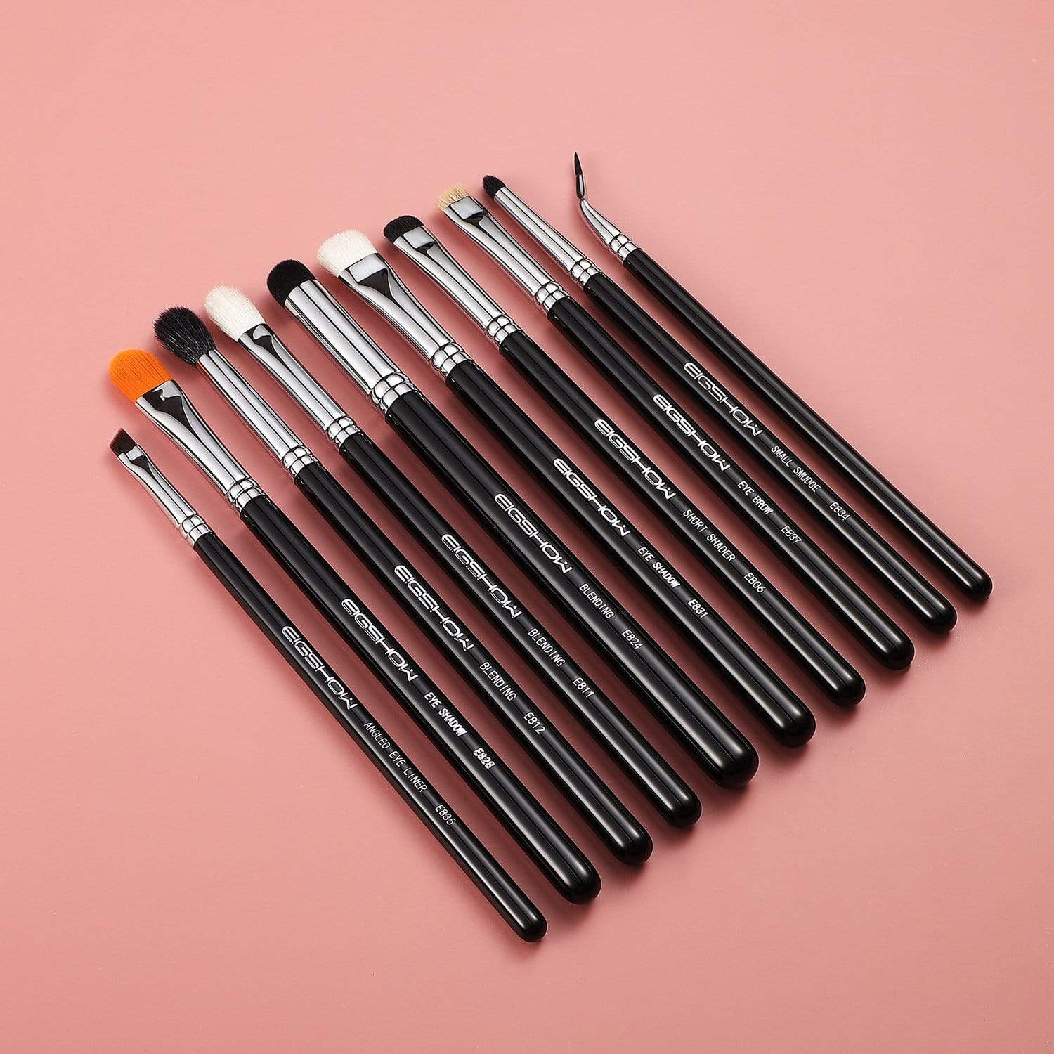 10 PCS EYE BRUSH KIT - BRIGHT SILVER