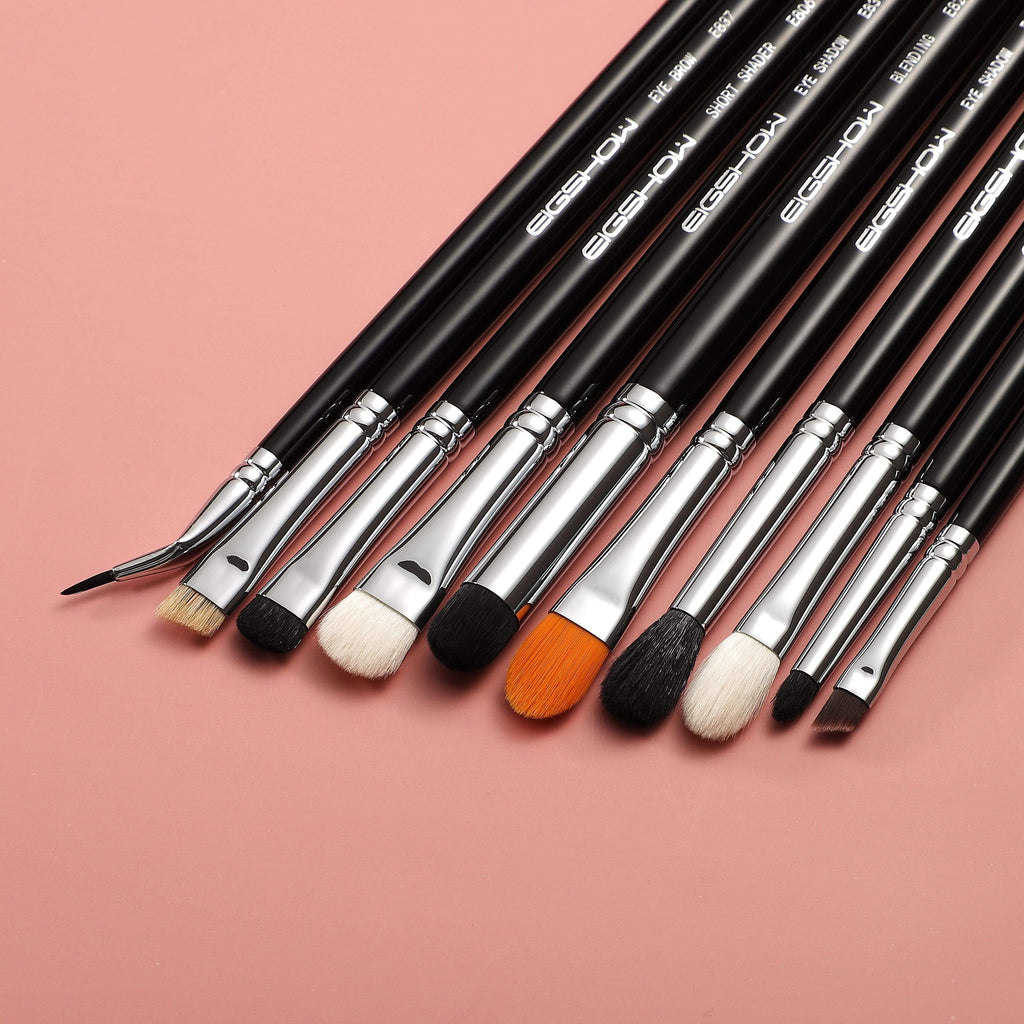 10 PCS EYE BRUSH KIT - BRIGHT SILVER