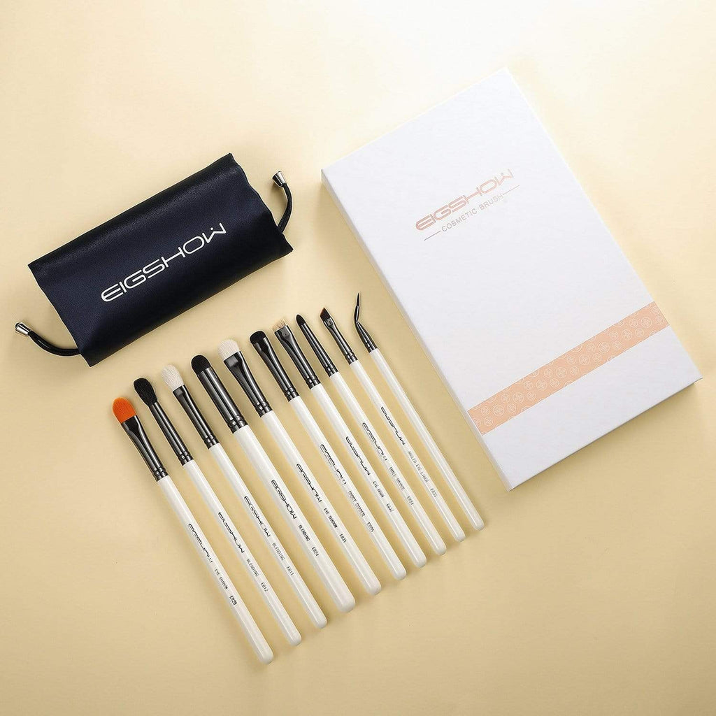 10 PCS EYE BRUSH KIT - LIGHT GUN BLACK