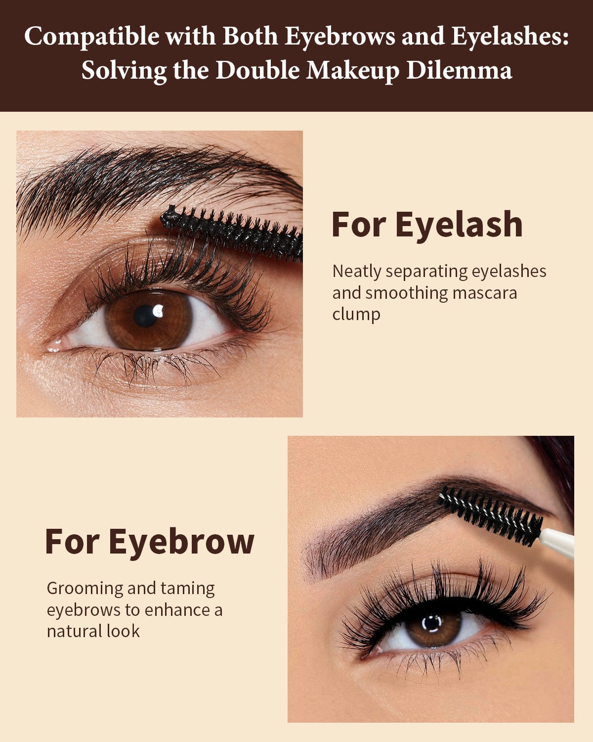 Duo Eyebrow Brush D108 - Ivory