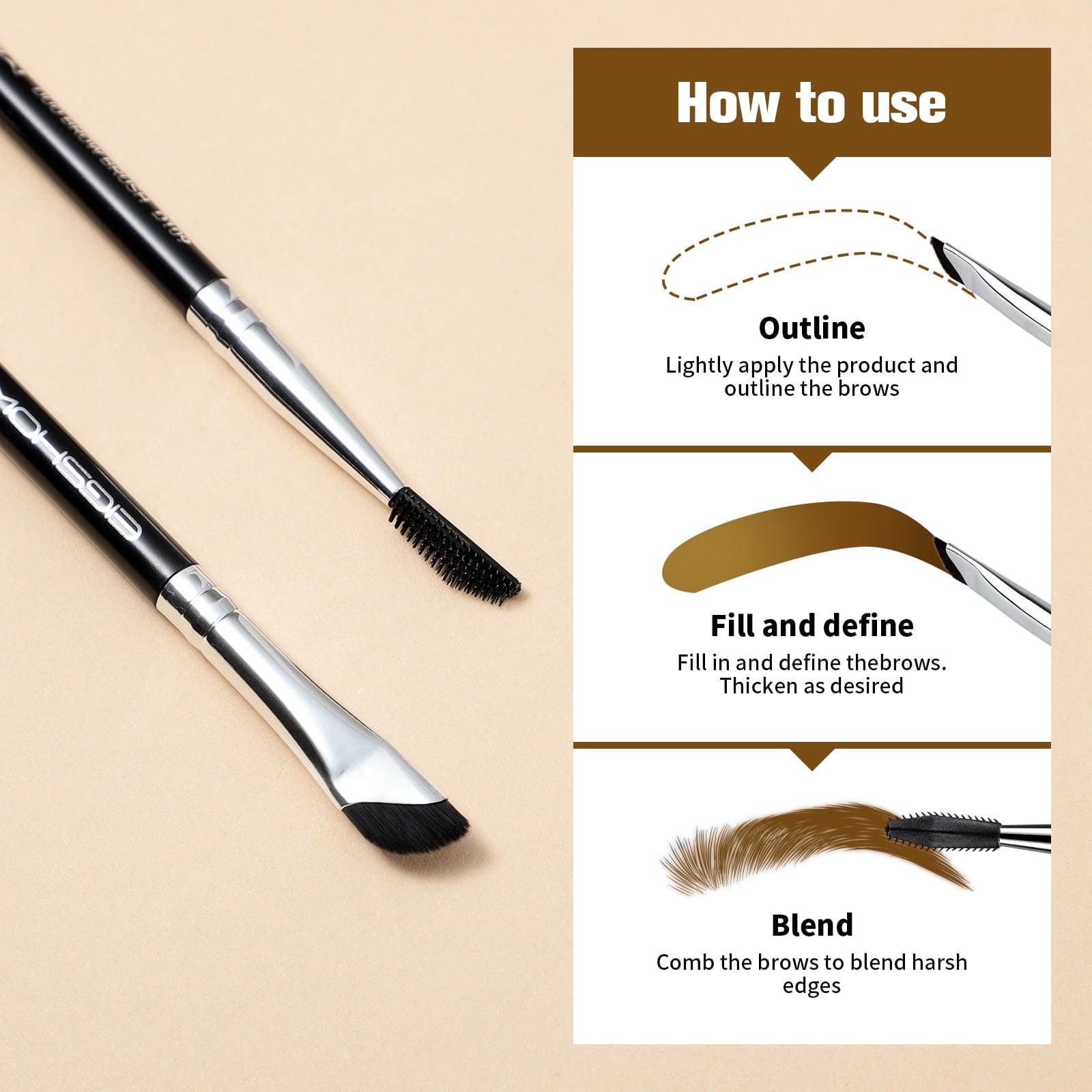 EIGSHOW Duo Eyebrow Brush D109