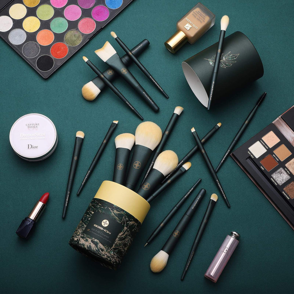 CHIC SERIES-18PCS MINI MAKEUP BRUSH KIT-SHADED SPRUCE