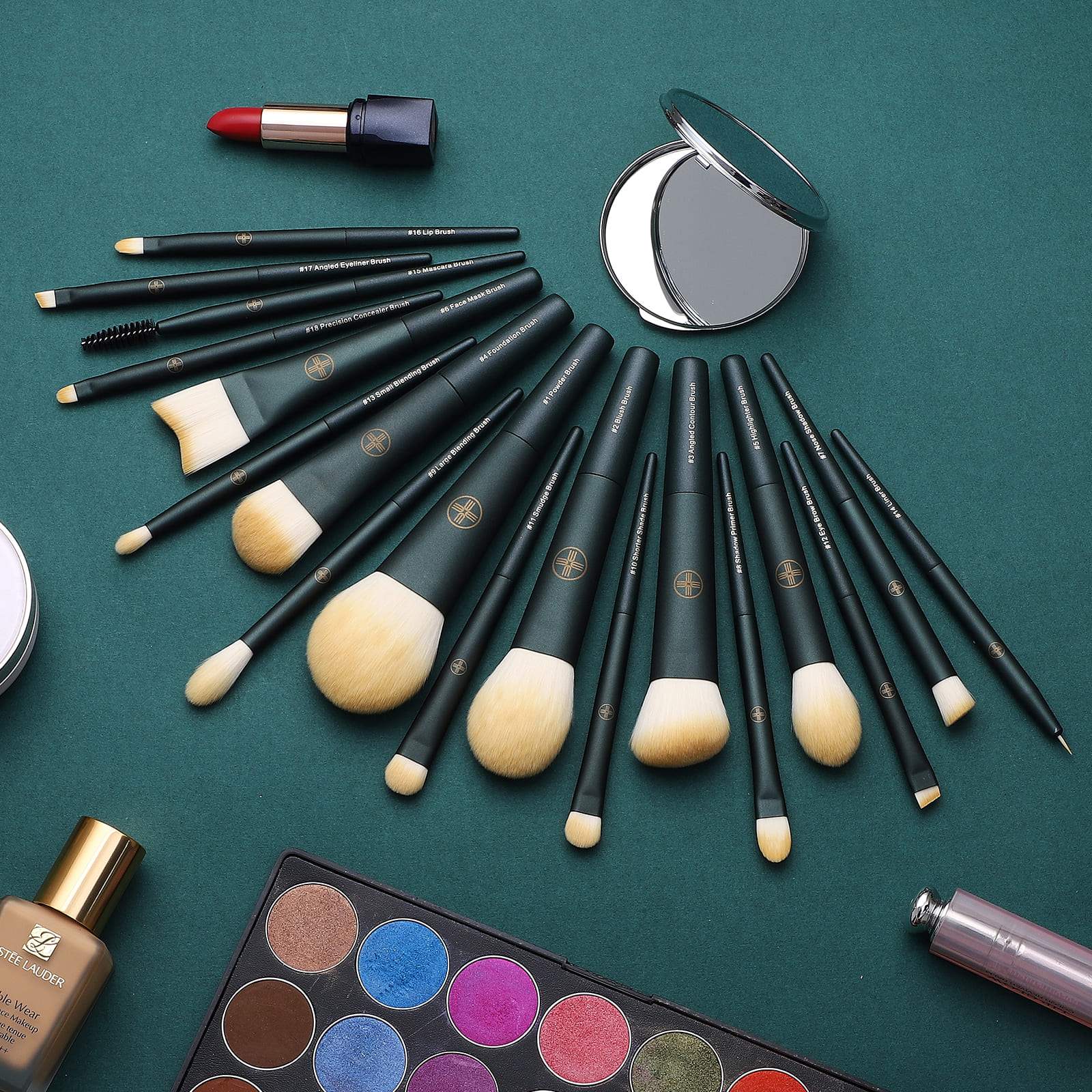 CHIC SERIES-18PCS MINI MAKEUP BRUSH KIT-SHADED SPRUCE