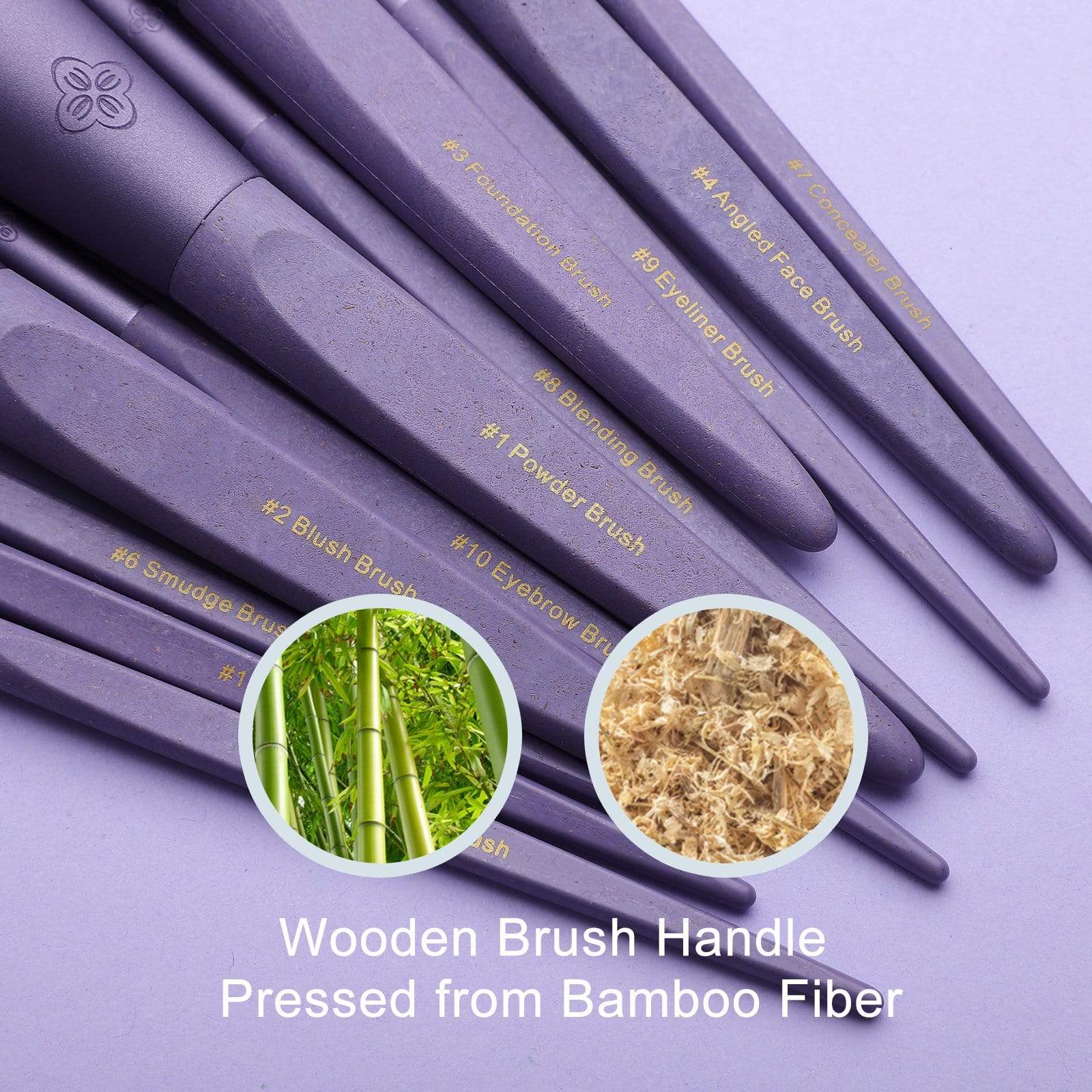ECOPRO BAMBOO FIBER - 11PCS SUNSET MIST PURPLE BRUSH KIT