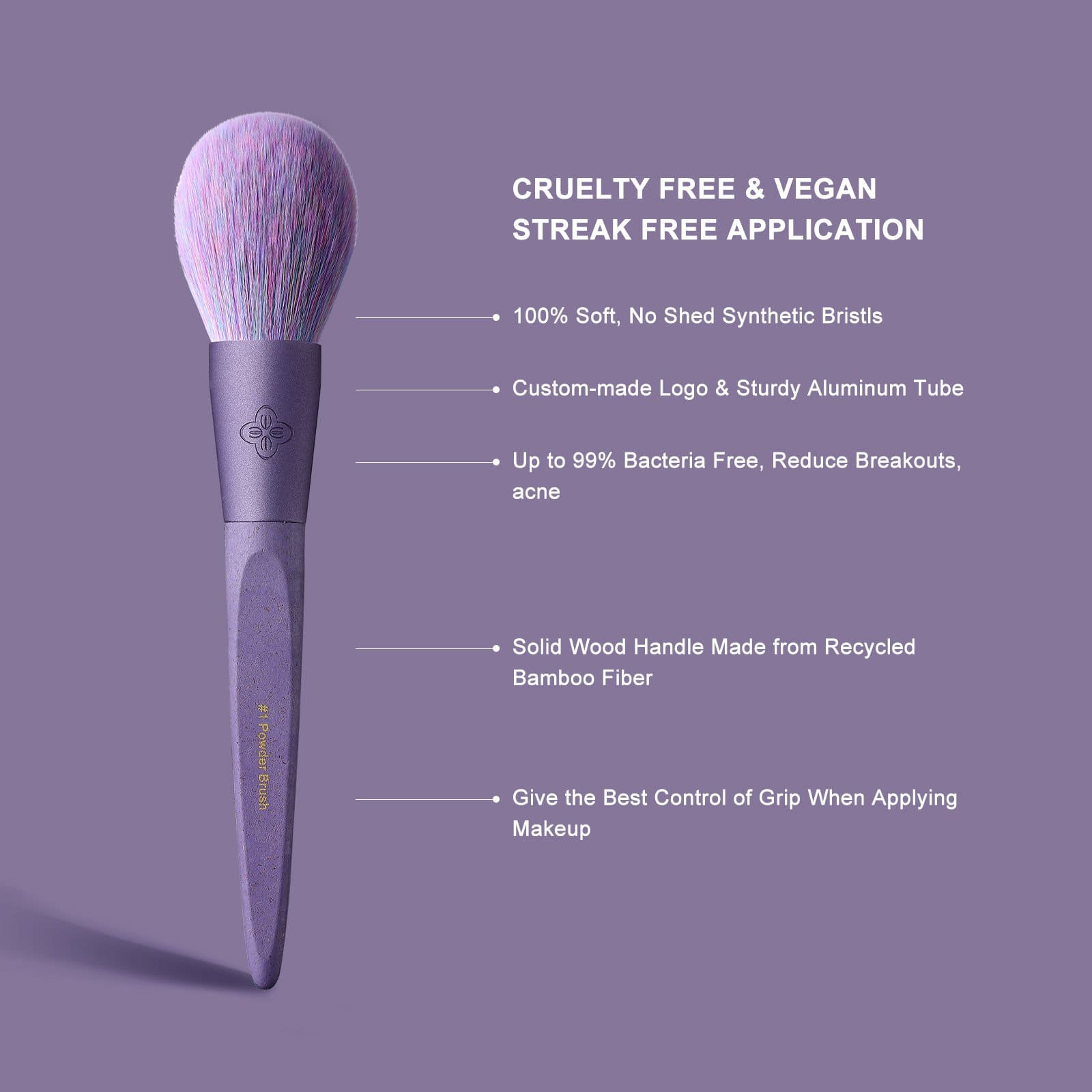 ECOPRO BAMBOO FIBER - 11PCS SUNSET MIST PURPLE BRUSH KIT