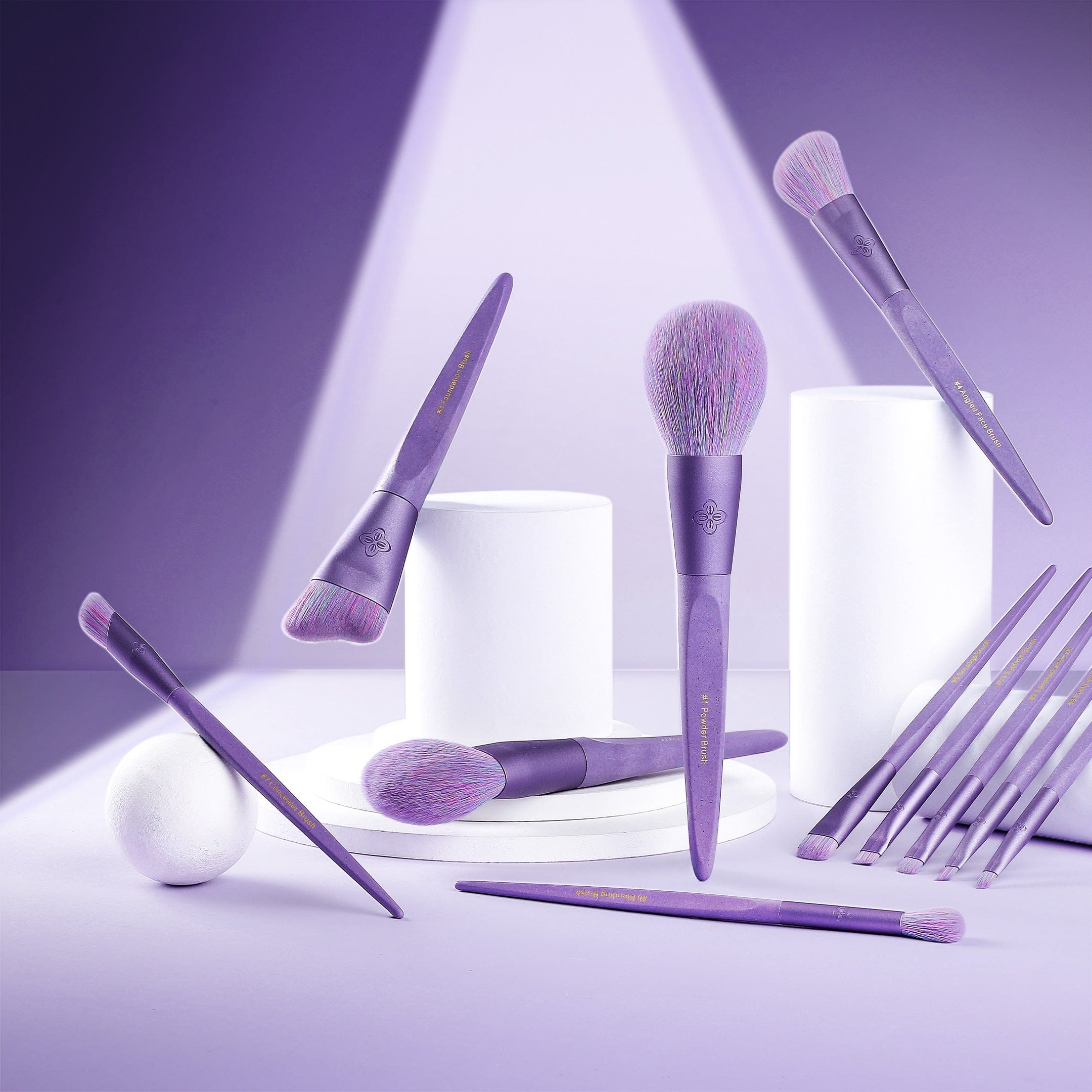 ECOPRO BAMBOO FIBER - 11PCS SUNSET MIST PURPLE BRUSH KIT