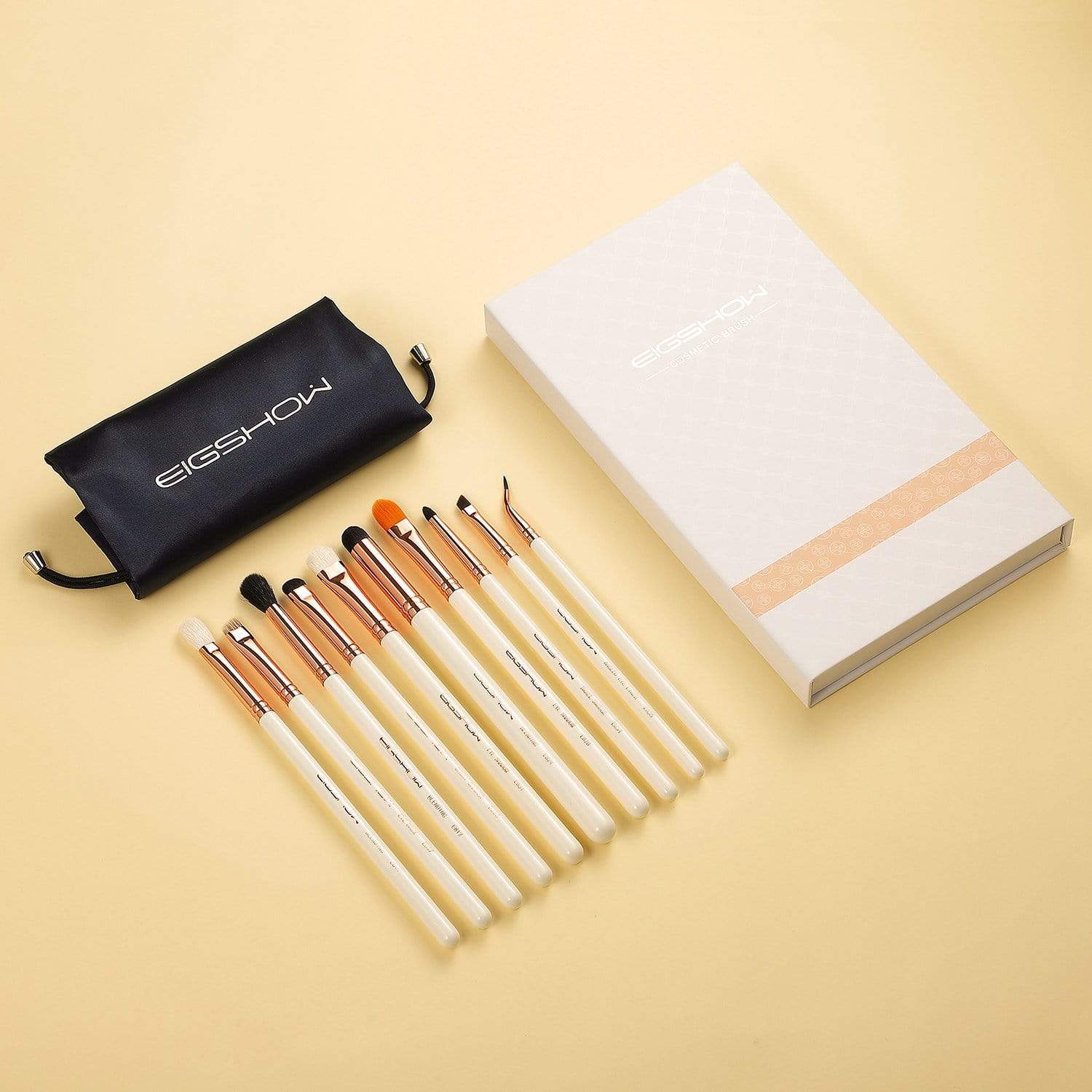 10 PCS EYE BRUSH KIT - ROSE GOLD
