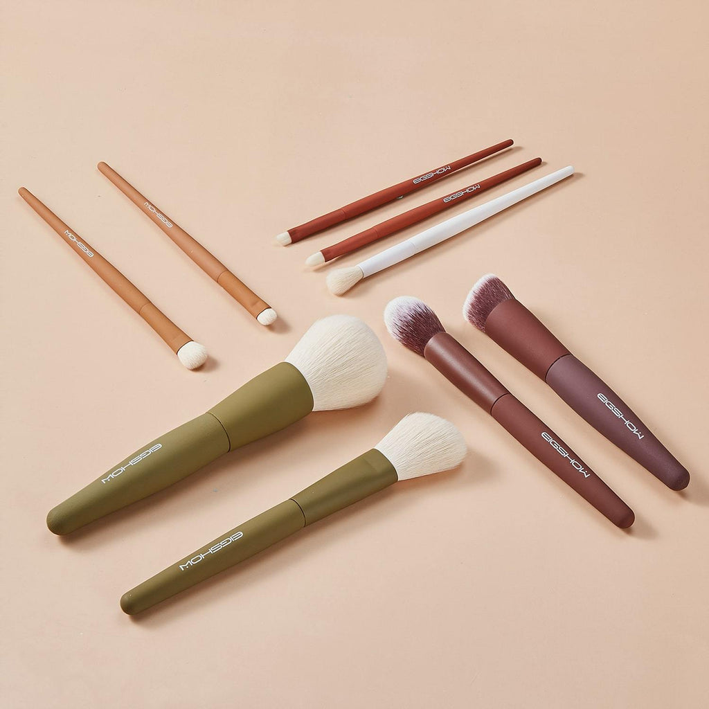 5-COLOR SERIES - 9 PCS MAKEUP BRUSH KIT