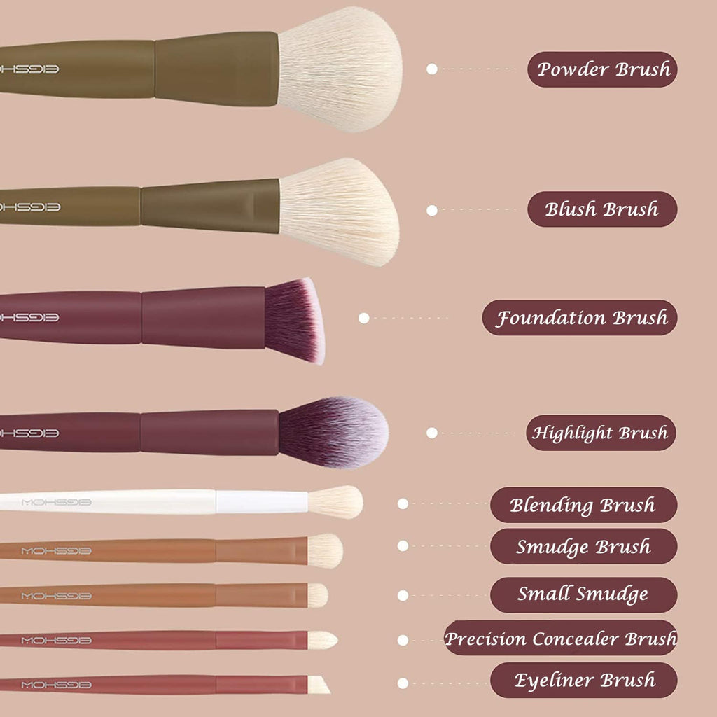 5-COLOR SERIES - 9 PCS MAKEUP BRUSH KIT