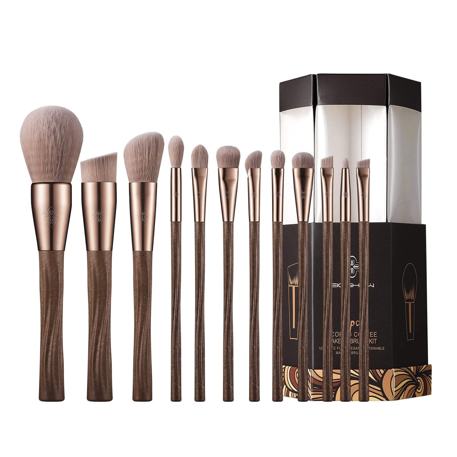 EigshowBeauty  Ecopro 12 PCS Coffee Makeup Brush Kit