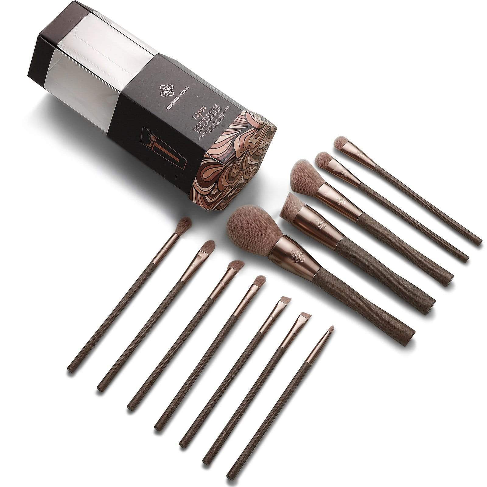 EigshowBeauty  Ecopro 12 PCS Coffee Makeup Brush Kit