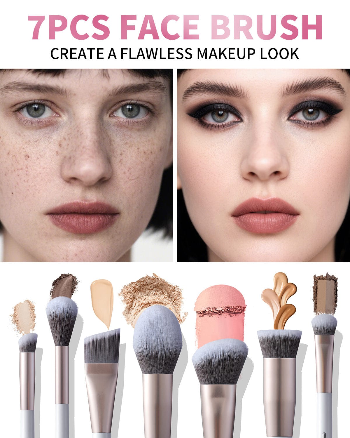 EIGSHOW 15PCS Makeup Brushes Set– Silver Ion Technology for Clean & Fresh Application(MUA PRO 15 GOLD PURPLE)