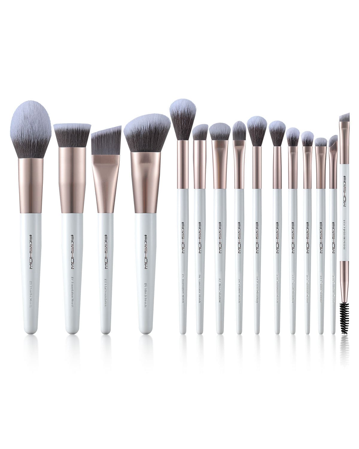 EIGSHOW 15PCS Makeup Brushes Set– Silver Ion Technology for Clean & Fresh Application(MUA PRO 15 GOLD PURPLE)